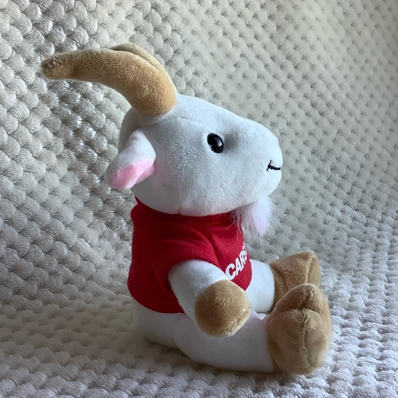 CARSTAR Plush White Goat in Red Shirt Stuffed Animal Toy - Picture 3 of 7